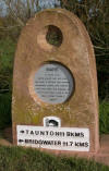 Mars marker on the Bridgwater & Taunton canal 