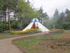 Turkish tent by the tulips at Hestercombe 
