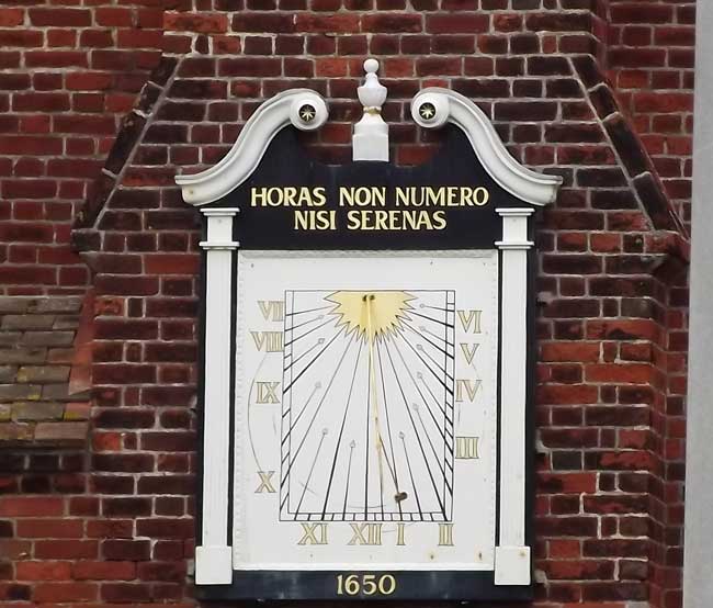 Sundial on old building at Aldeburgh.  