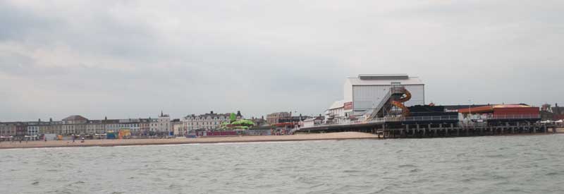 Great Yarmouth pier seen from the sea. 