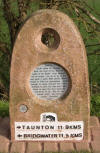 Earth marker on the Bridgwater & Taunton canal 